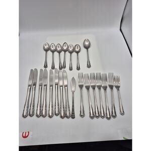 Lot of 23 Interpur Flatware Stainless Steel Knives, Forks, Spoons Made in Japan